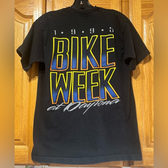 Vintage 1995 Daytona Bike Week Single Stitch Graphic Biker T-Shirt Men's Medium - Picture 8 of 8
